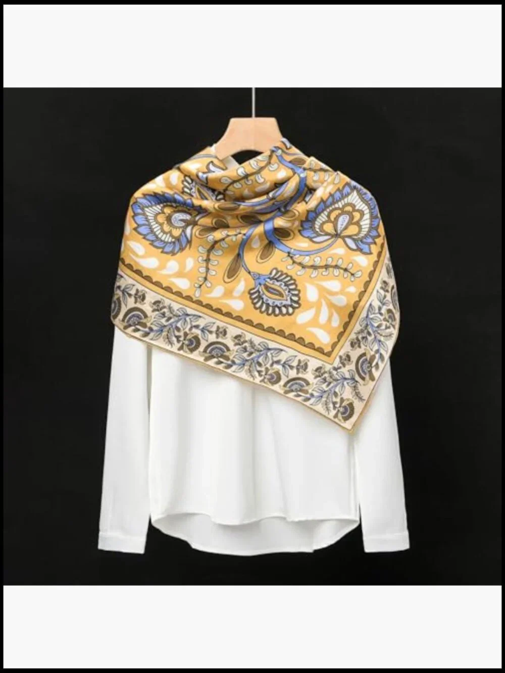 Large Square Silk Scarf Shawl Wrap Oversized Headband Mulberry Silk